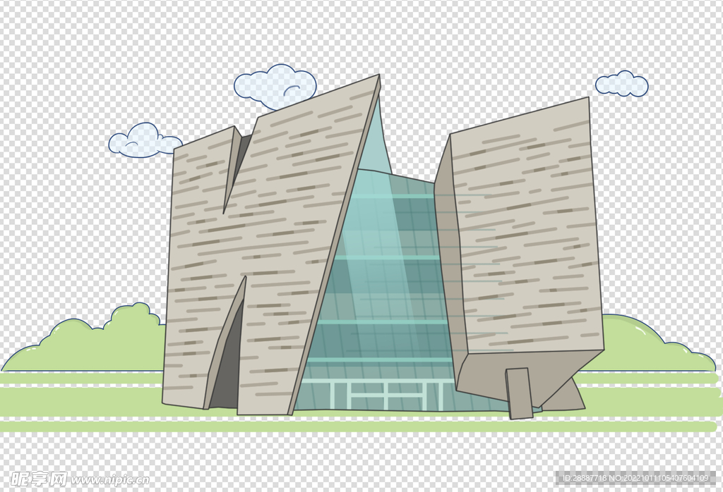 广州图书馆插画素材