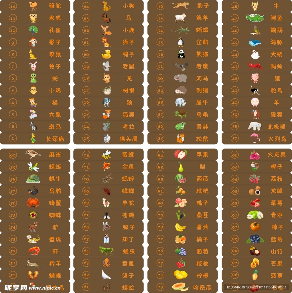 手绘动物 森林动物 卡通动物 