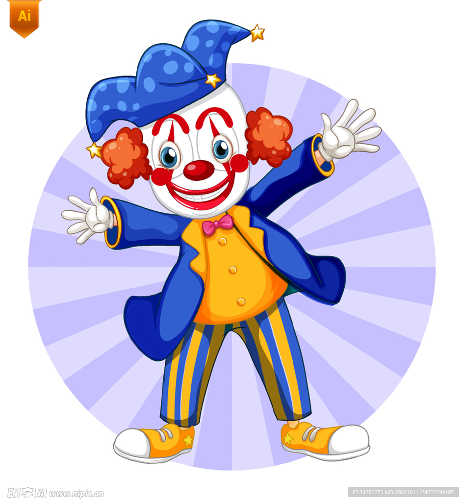 马戏团小丑插画