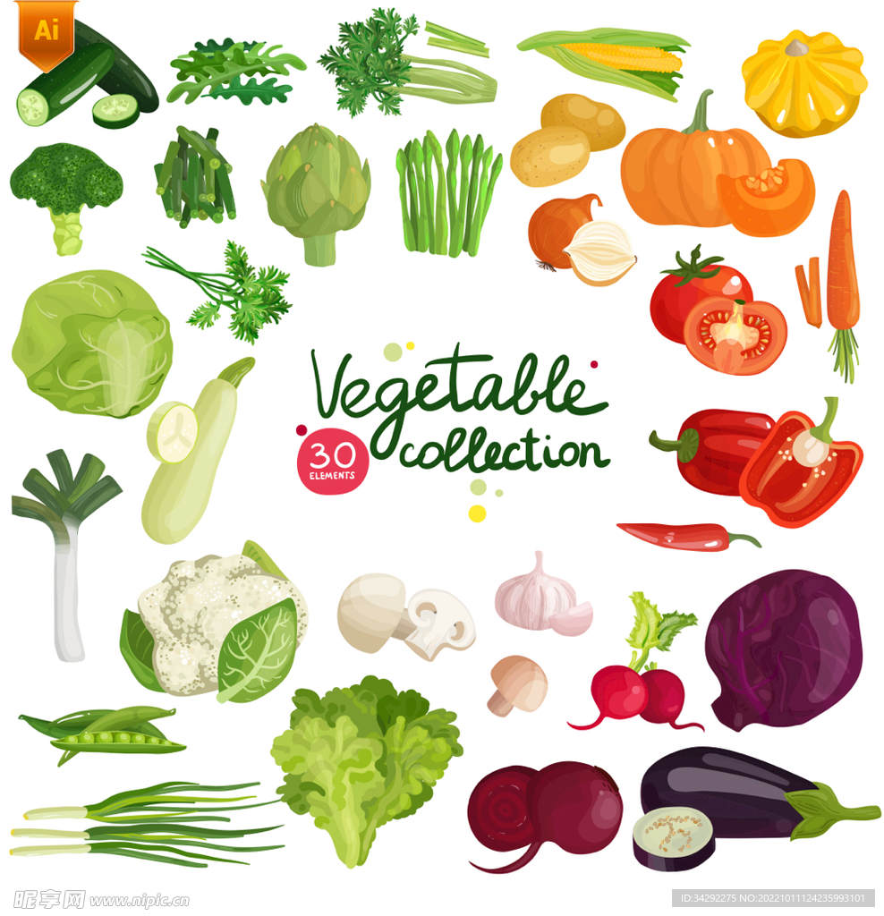 矢量水果蔬菜素材