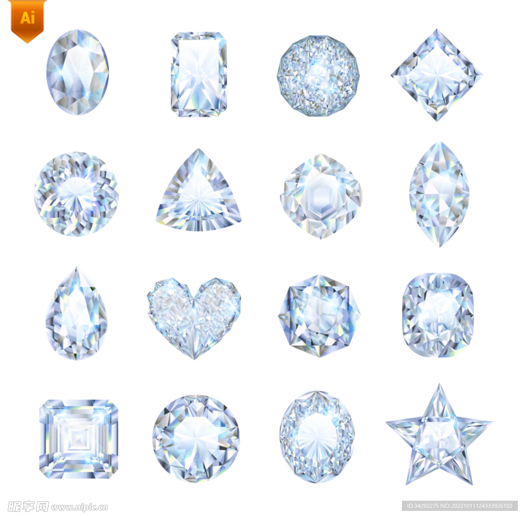 水晶钻石矢量素材