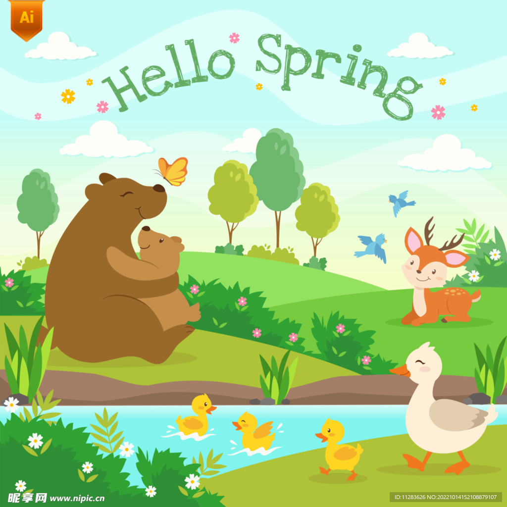 动物乐园卡通背景