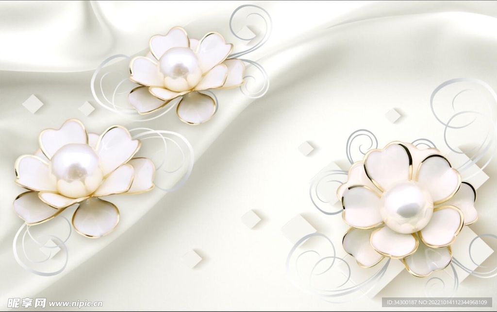 简约花朵背景墙