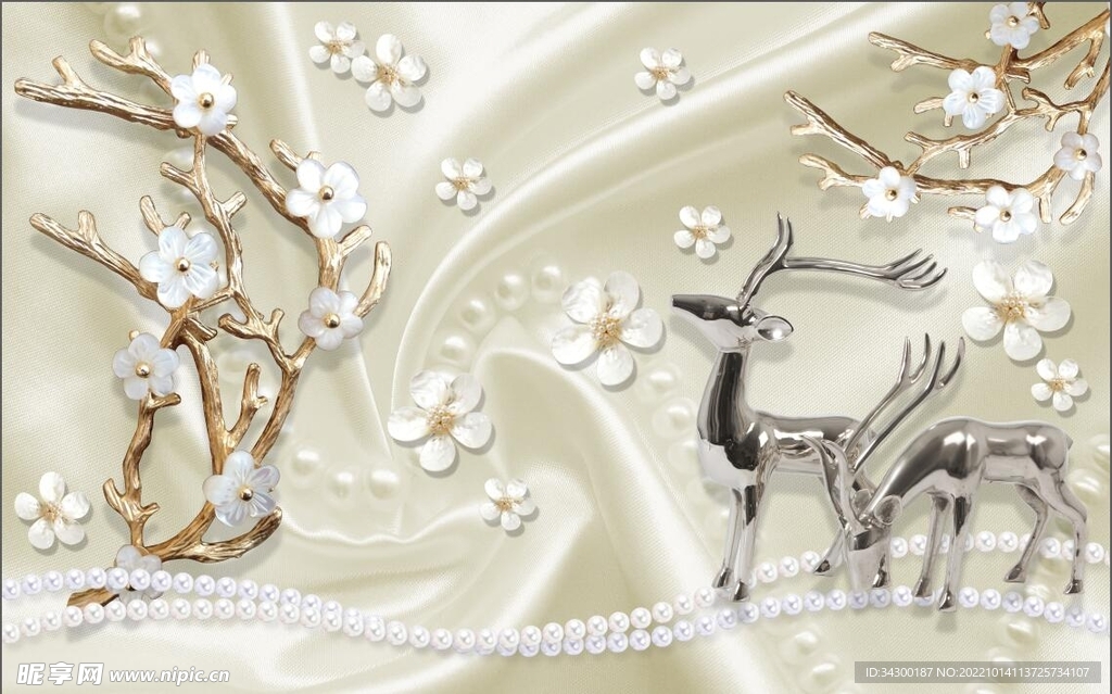 浮雕麋鹿背景