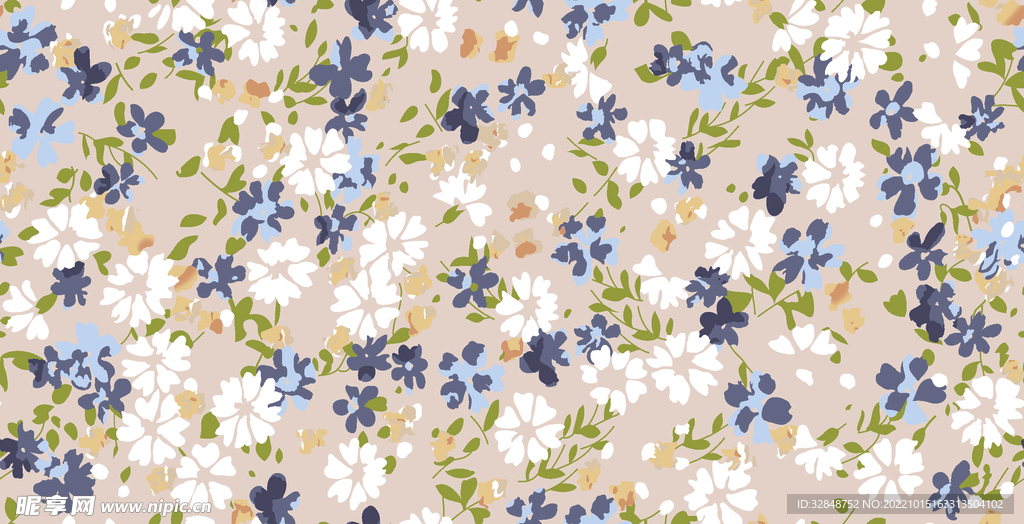 矢量图 数码印花 小碎花