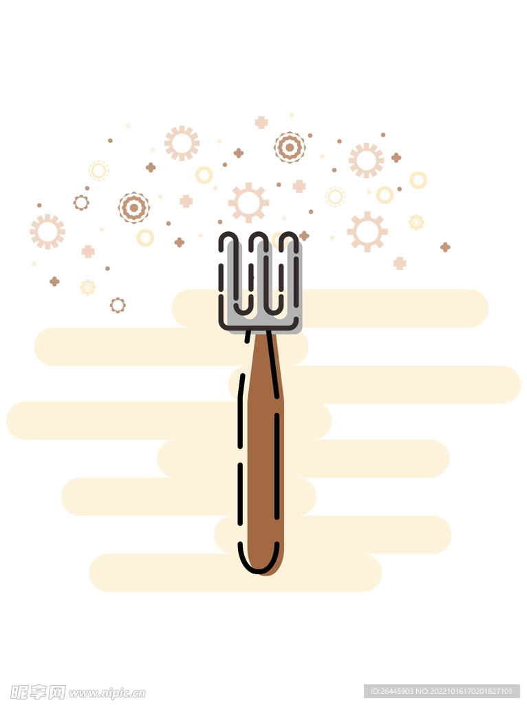 羊了个羊矢量扁平化叉子元素