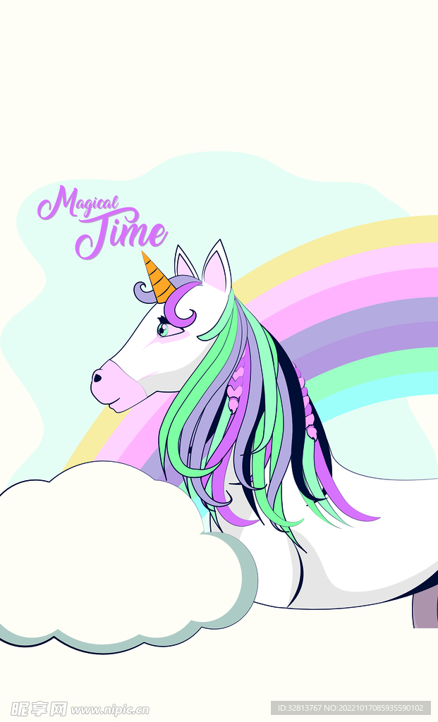 彩虹独角兽滑梯素材