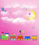 梦幻小火车滑梯素材