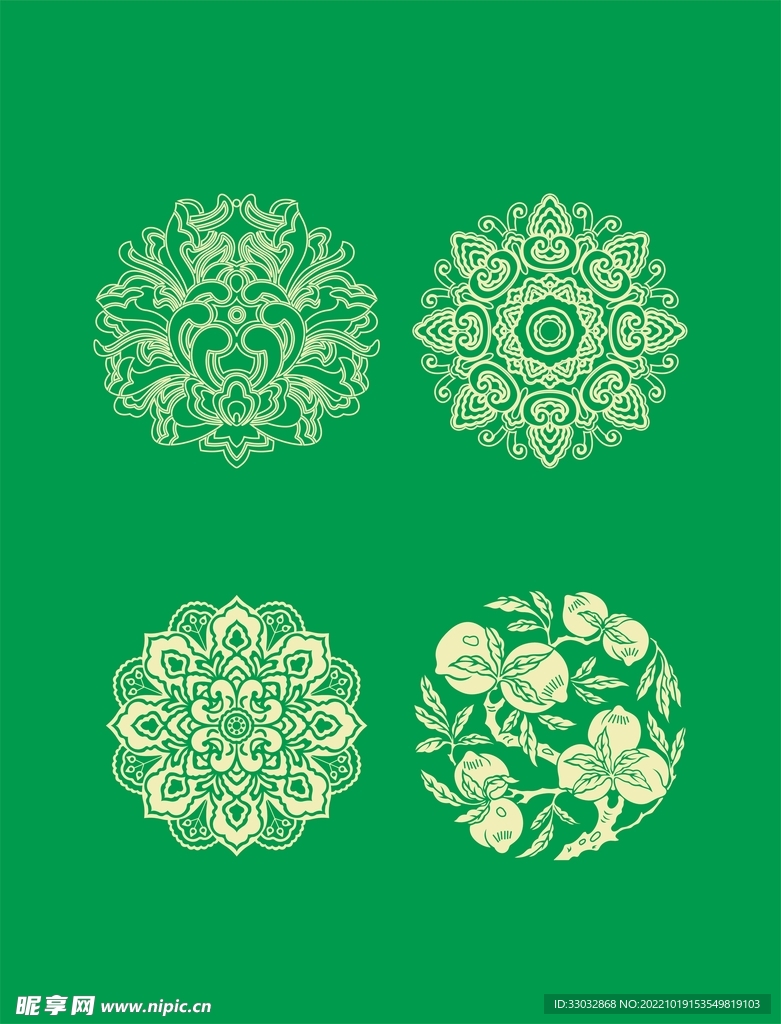 中国风古典镂空窗花可编辑