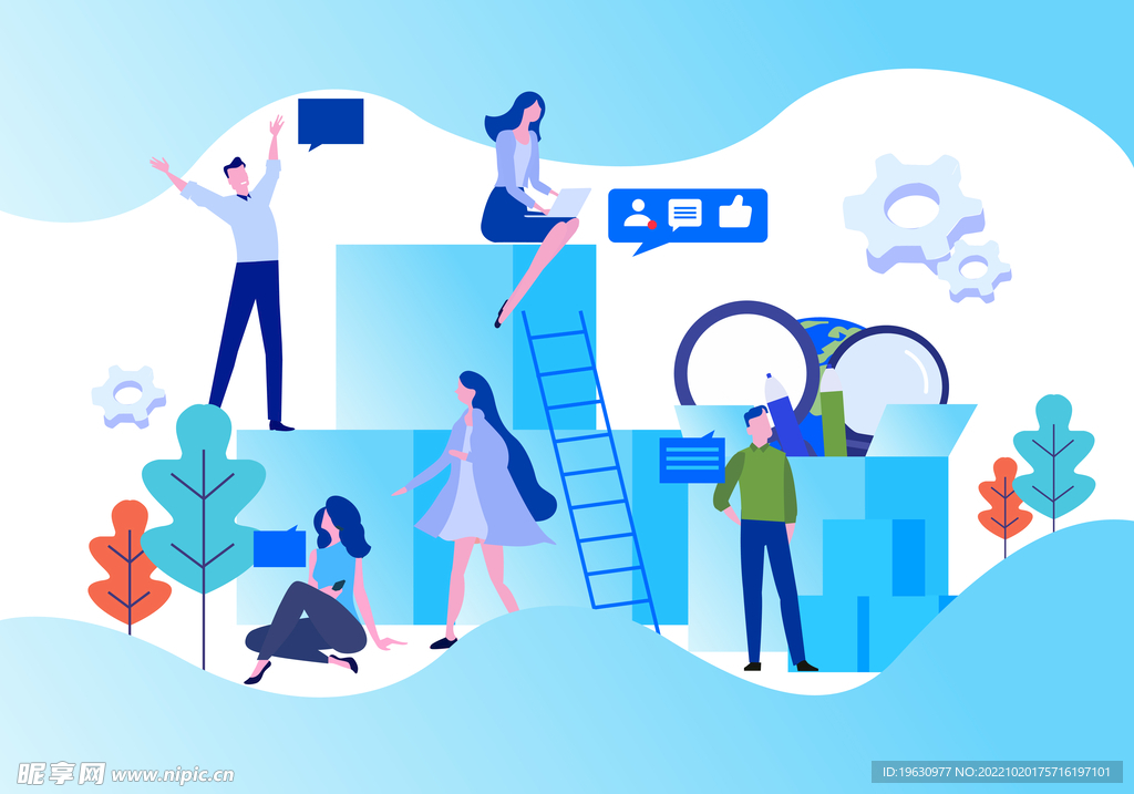 商务办公社交插画