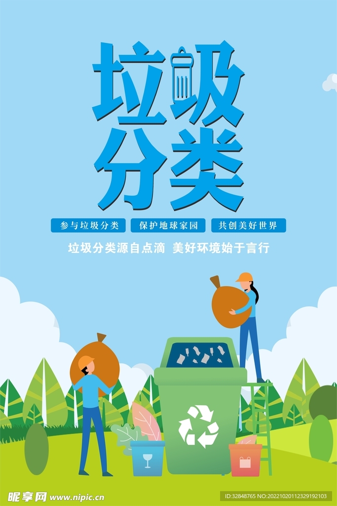 垃圾分类海报展板