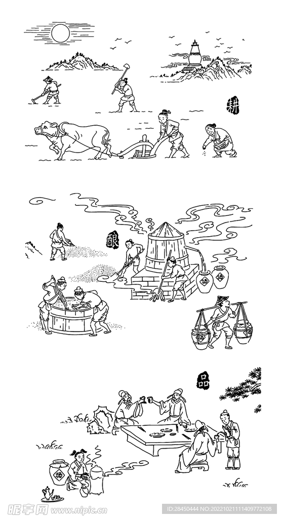 酿酒图工艺过程图