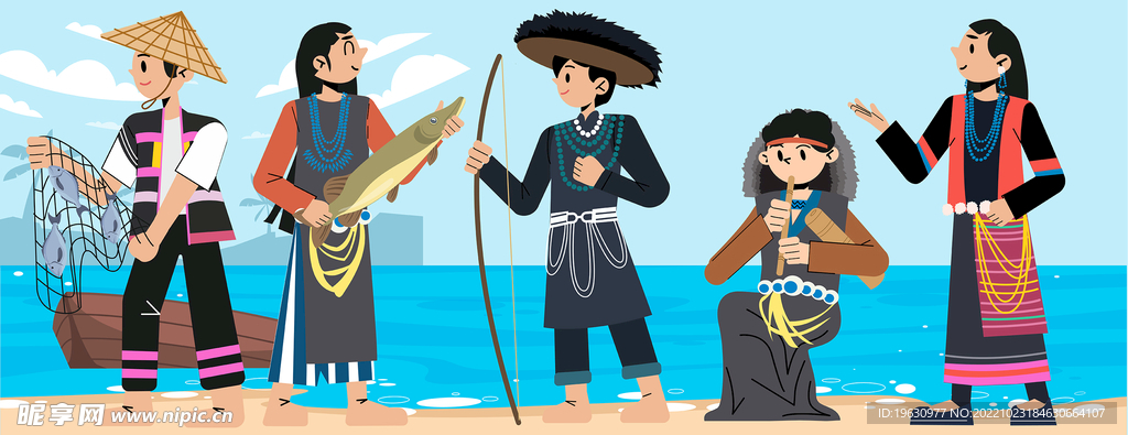 少数民族人物插画