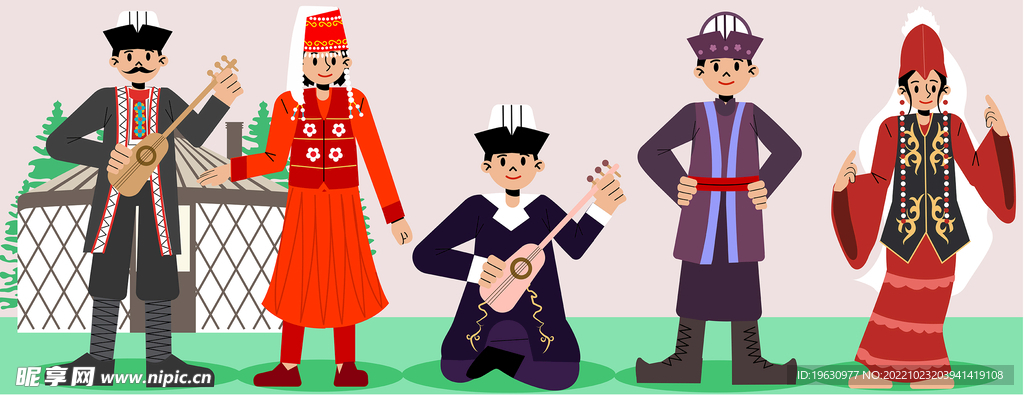 少数民族人物插画