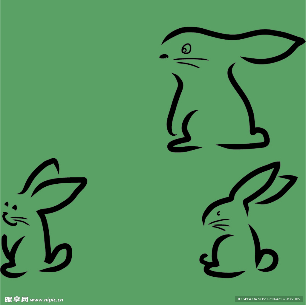 兔子卡通矢量素材插画