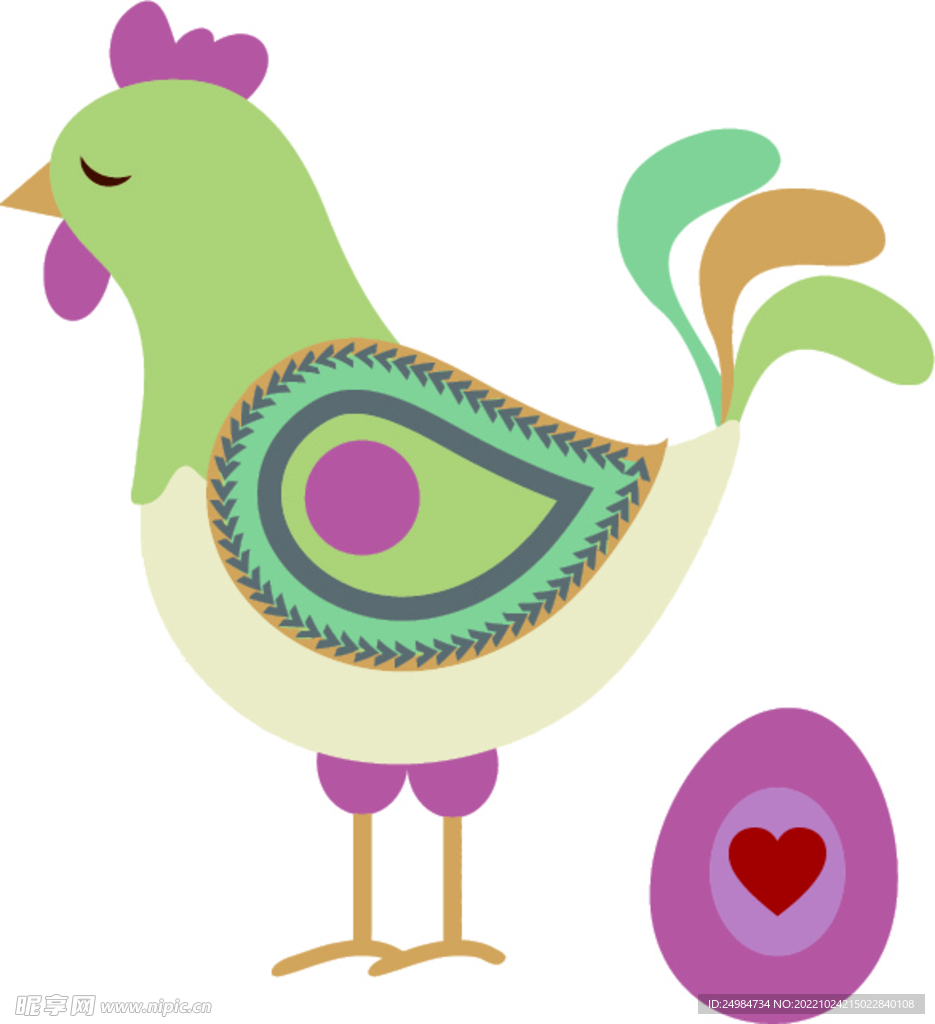 公鸡矢量素材插画