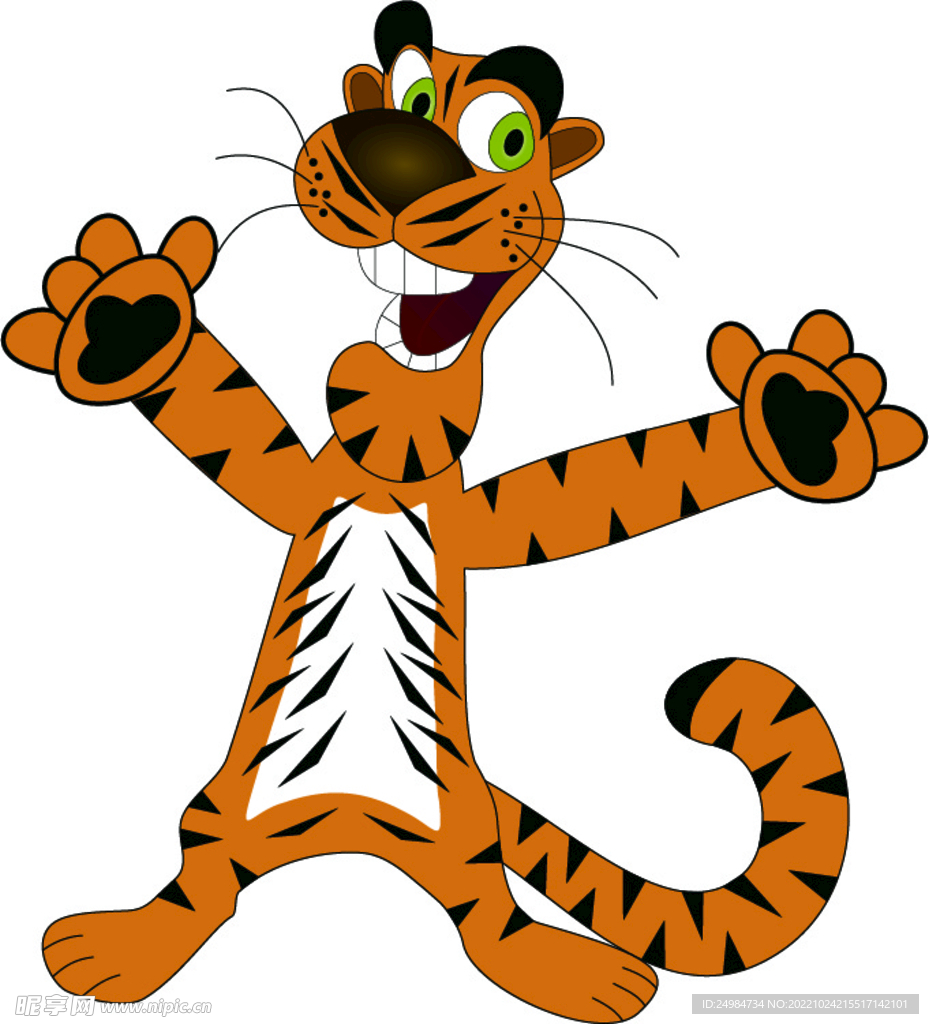 老虎卡通矢量素材插画图片