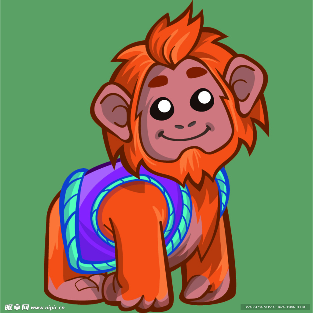 狮子卡通矢量素材插画