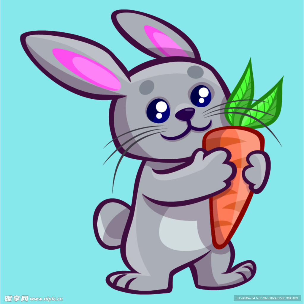 兔子卡通矢量素材插画