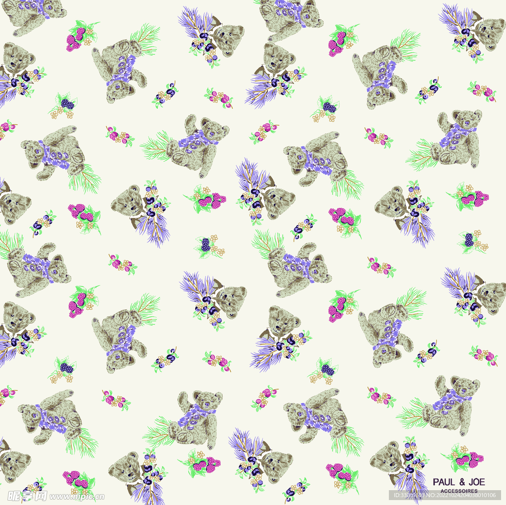 小熊 碎花 大牌