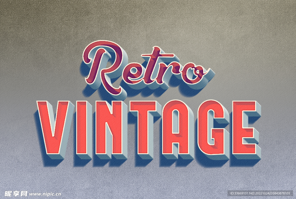 复古字体效果样机