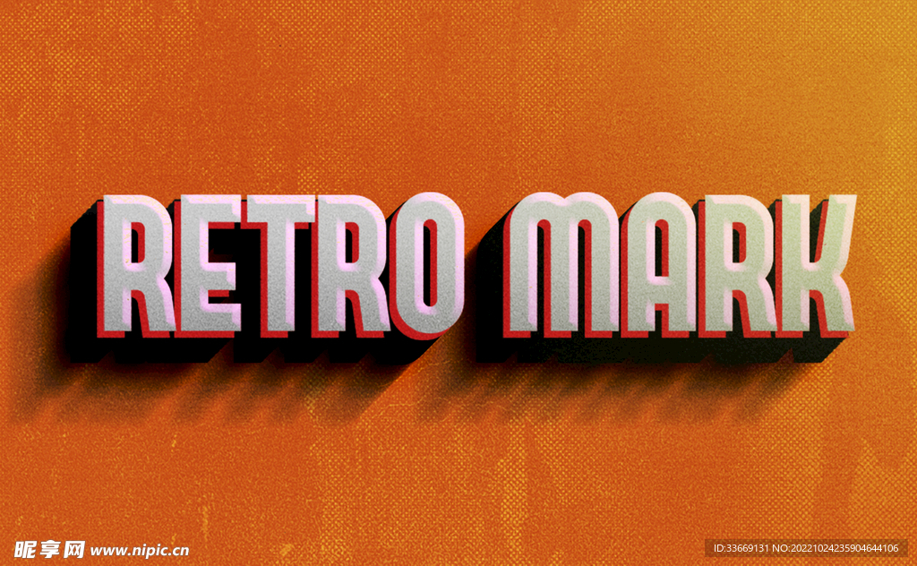 复古字体效果样机