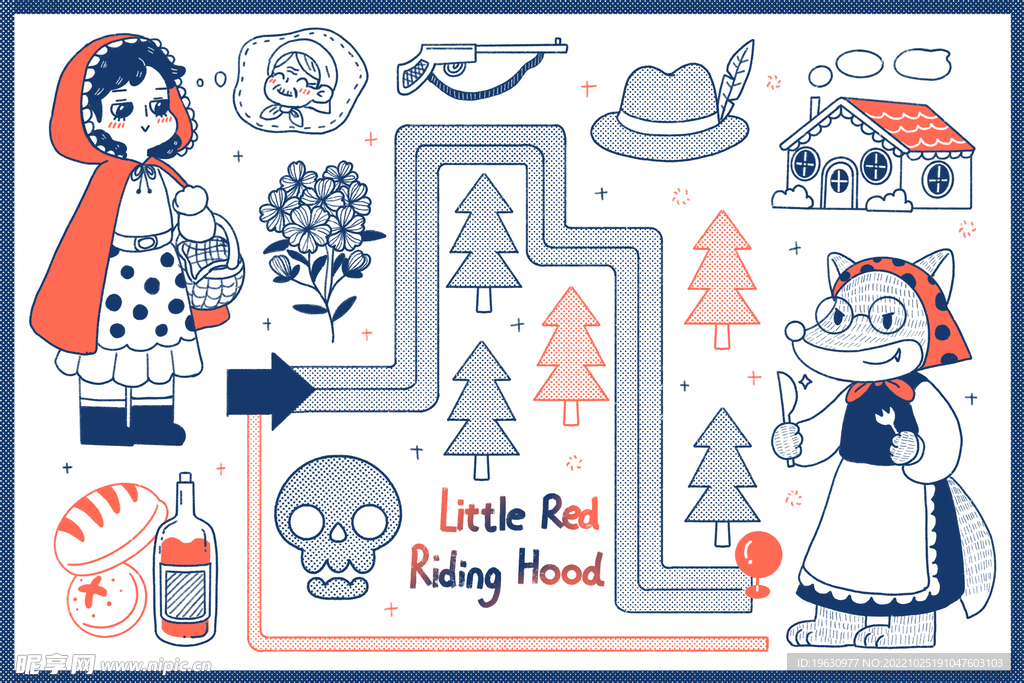 简笔画小红帽的故事