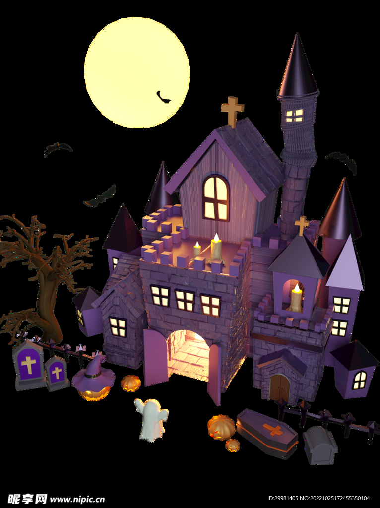 万圣节 恐怖 城堡图片