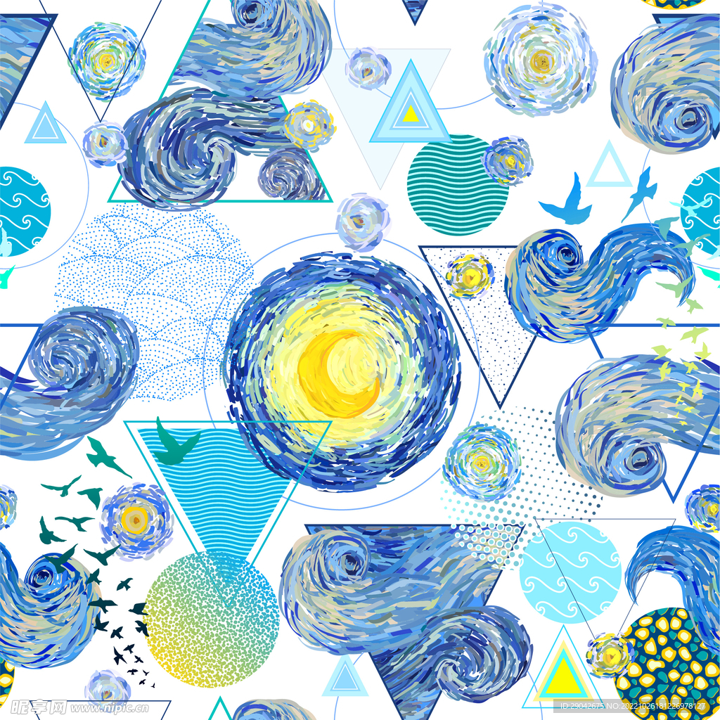 梵高星空创意插画