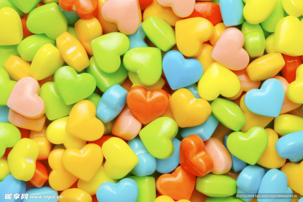 五彩爱心糖果