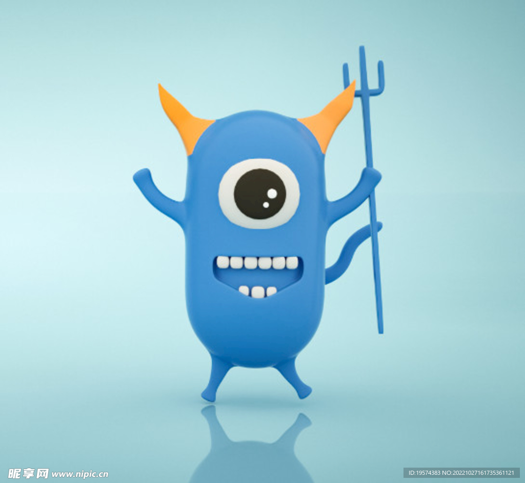 C4D模型可爱卡通小怪兽