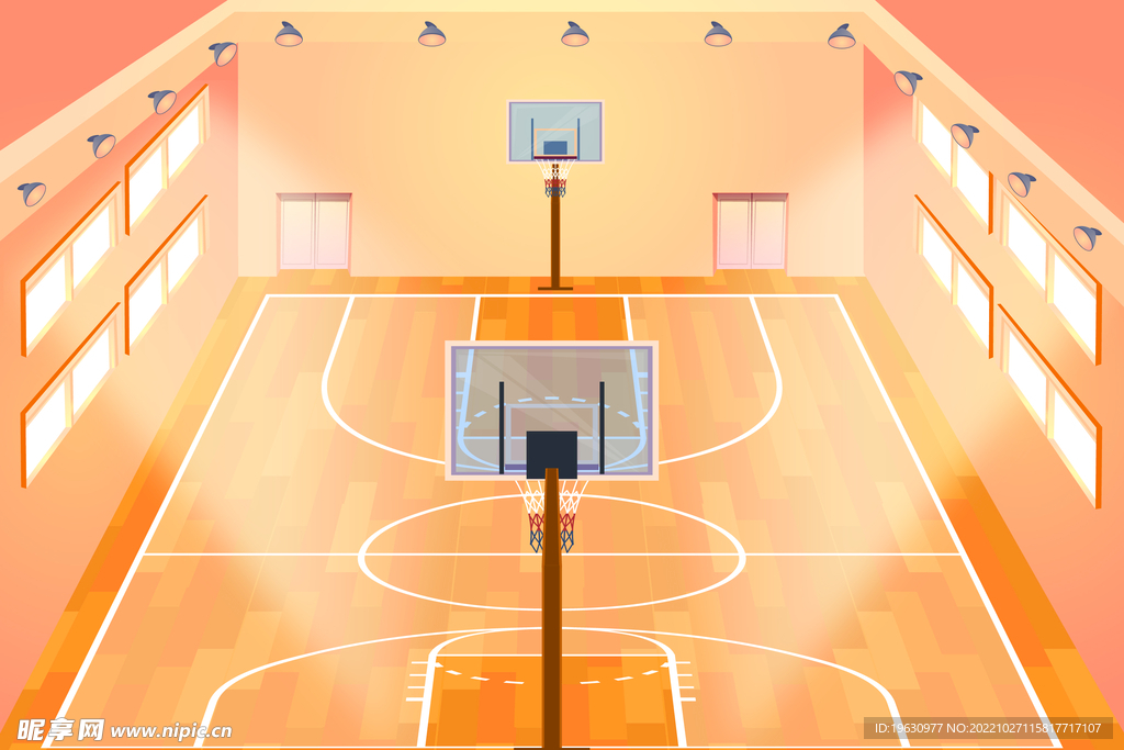 篮球场插画