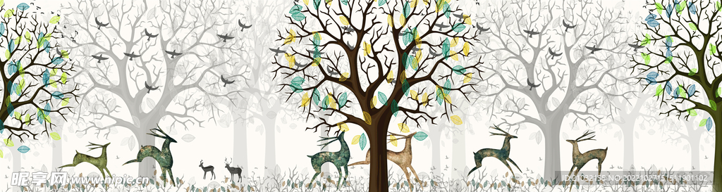 梦幻森林 鹿 树