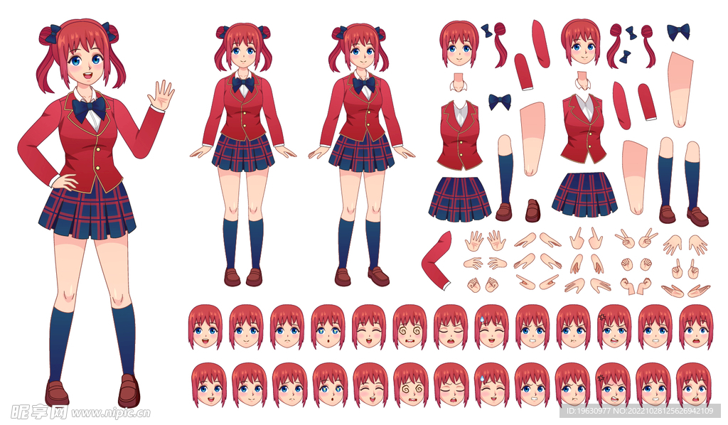 日本女孩微笑套装