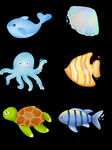 卡通海洋生物