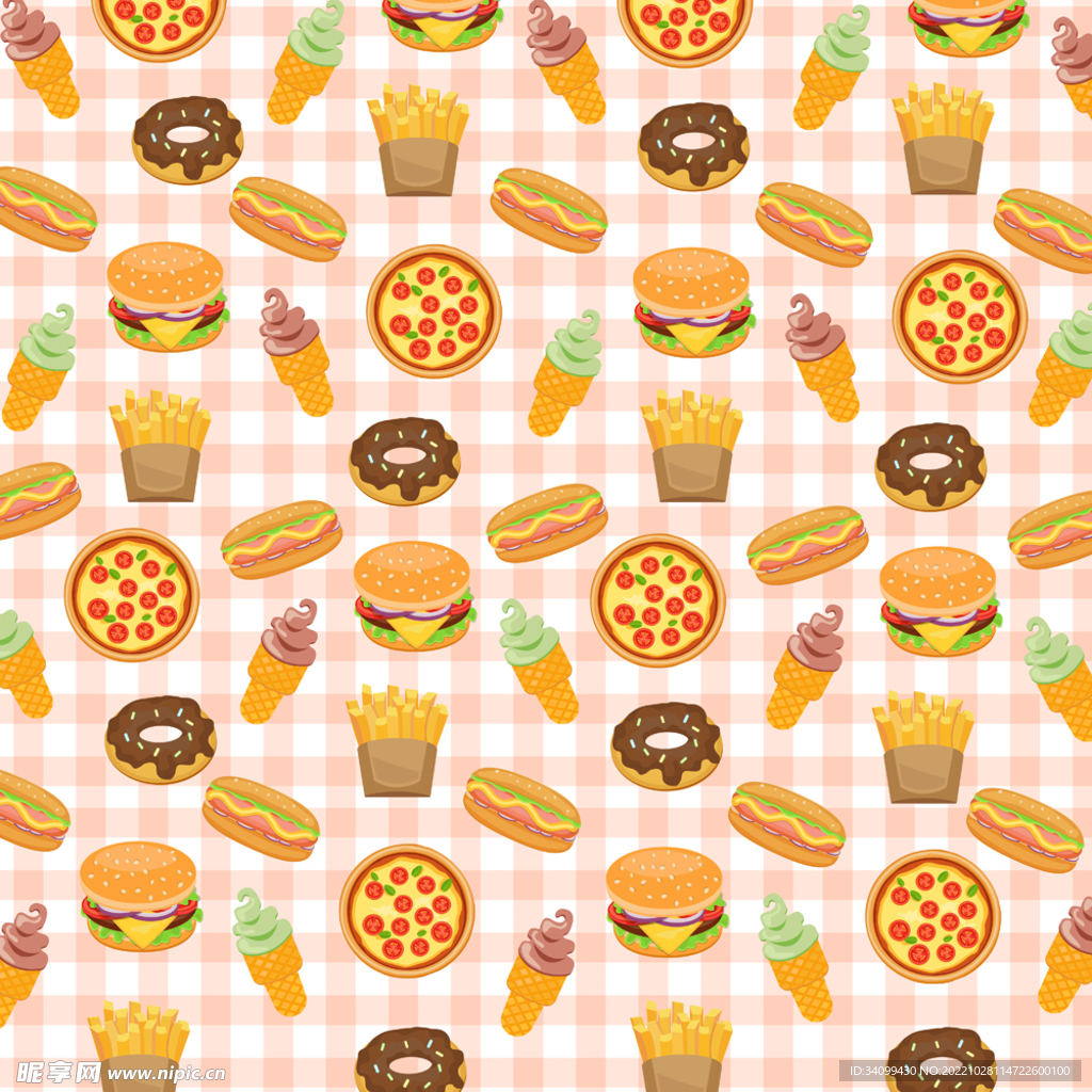 快餐图案