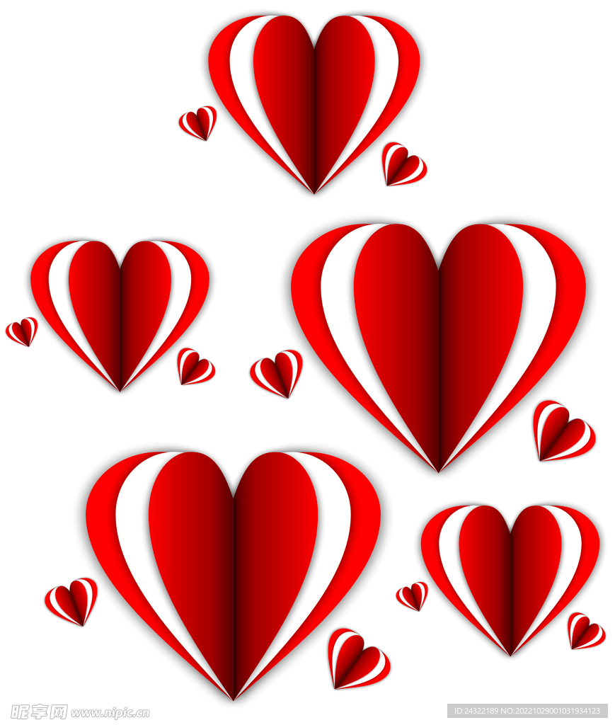 爱心镂空剪纸折纸元素