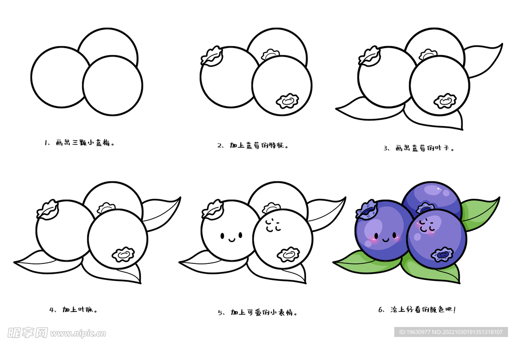 蓝莓简笔画教程