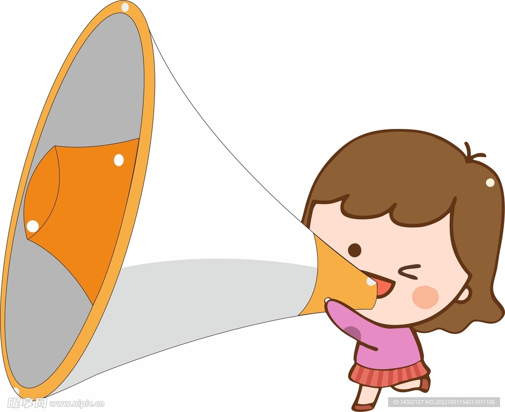 卡通喇叭女孩