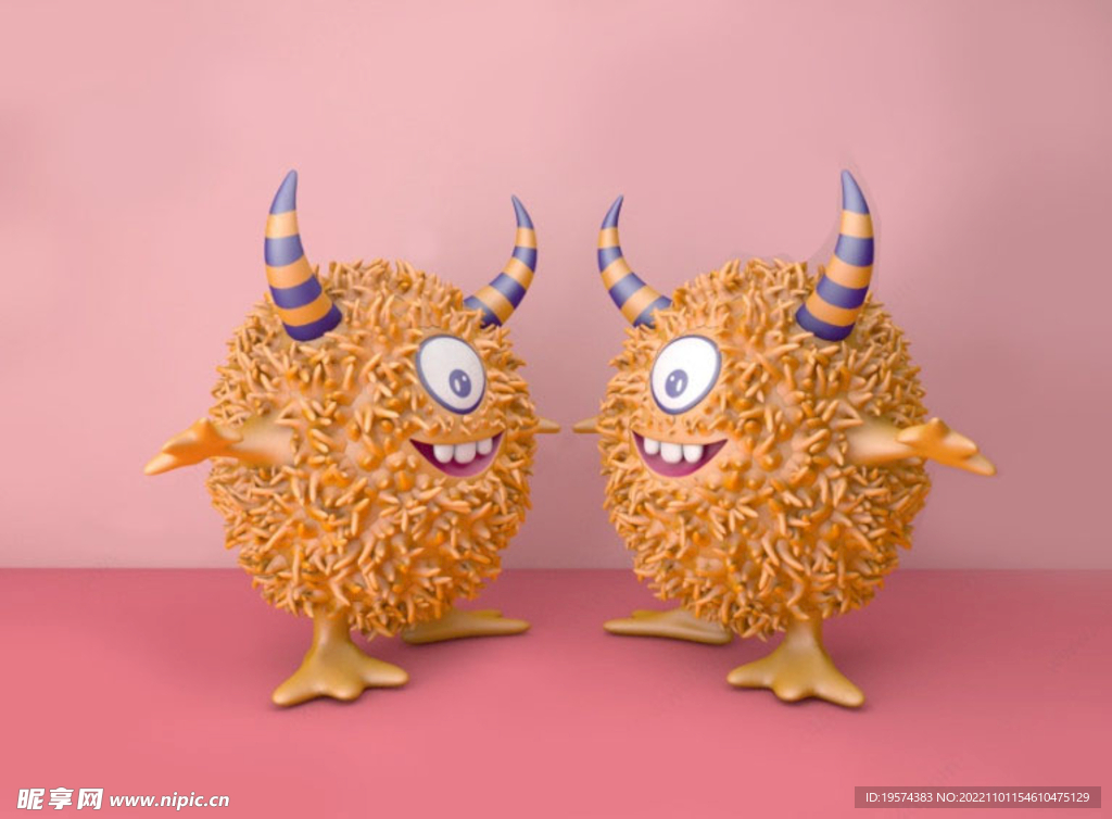 C4D模型卡通小怪兽