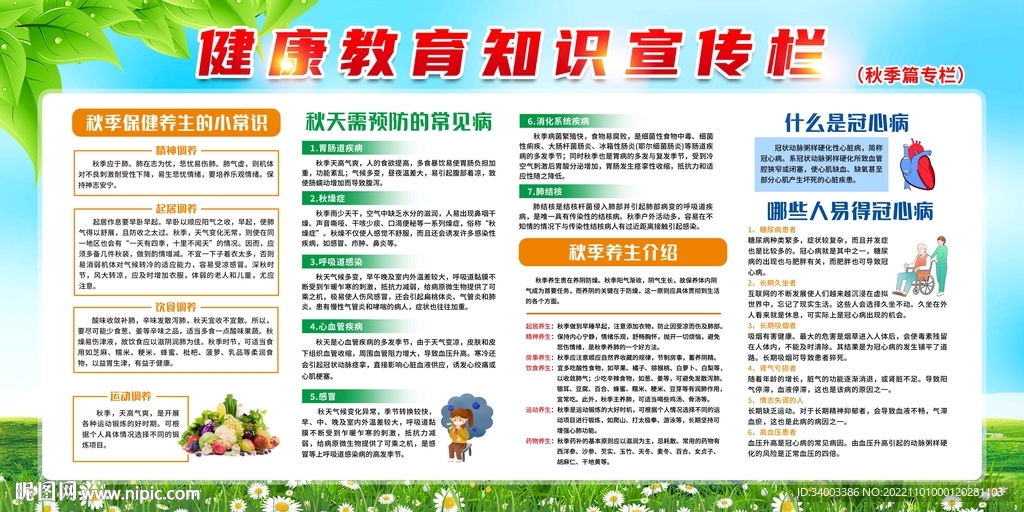 秋季健康教育宣传栏