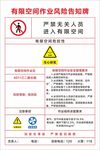有限空间作业风险告知牌