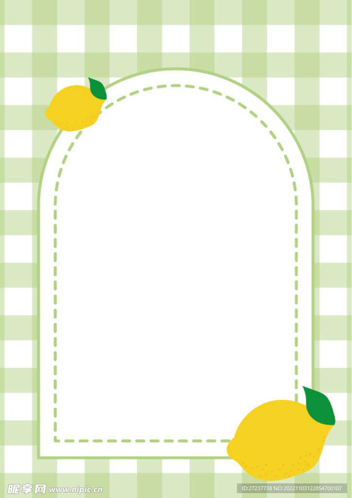 卡通柠檬手帐卡片贴纸背景