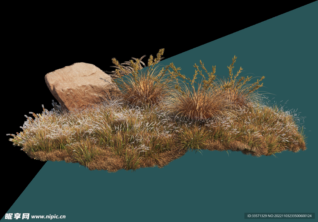 园林石头草丛超清免扣