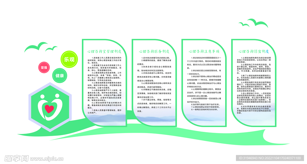 心理室制度牌  文化墙