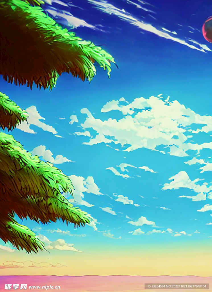 蒸汽波风格海洋