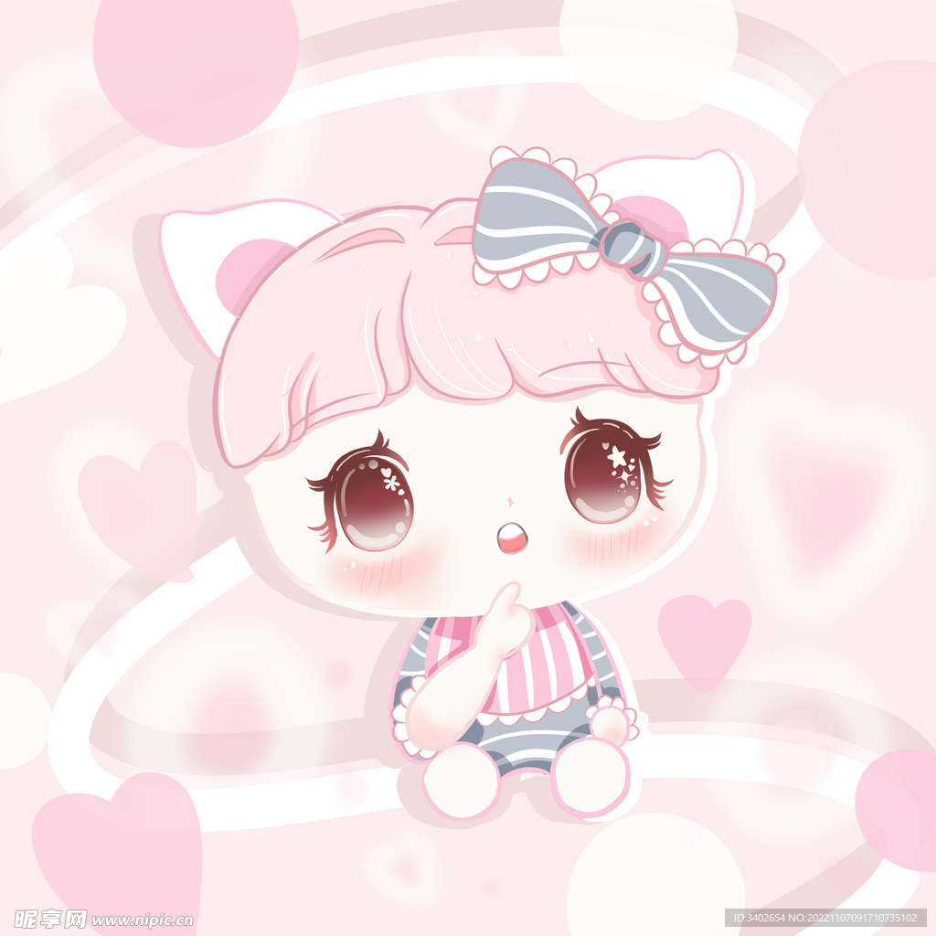 可爱卡通小猫插画