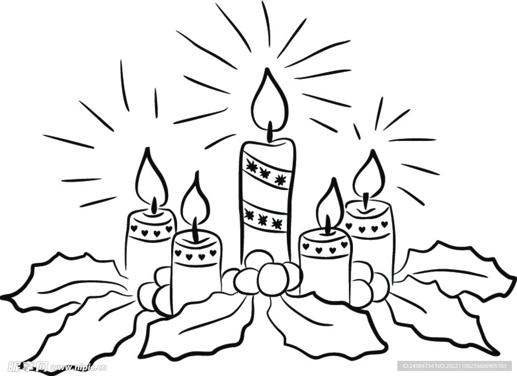 蜡烛矢量素材插画