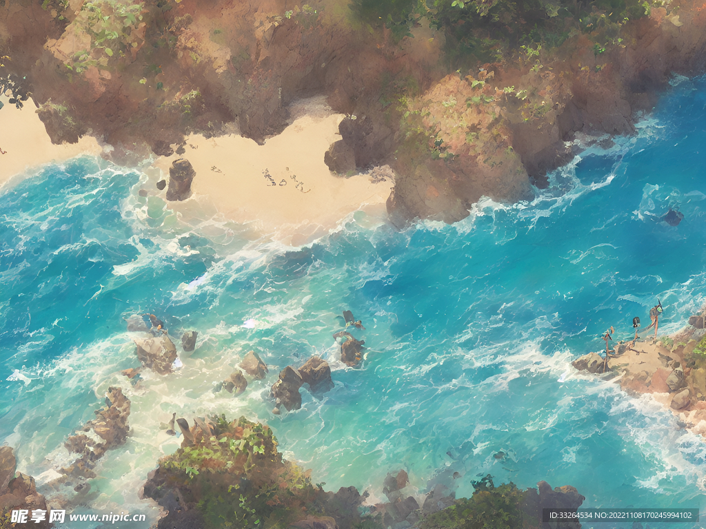 插画海滩壁纸