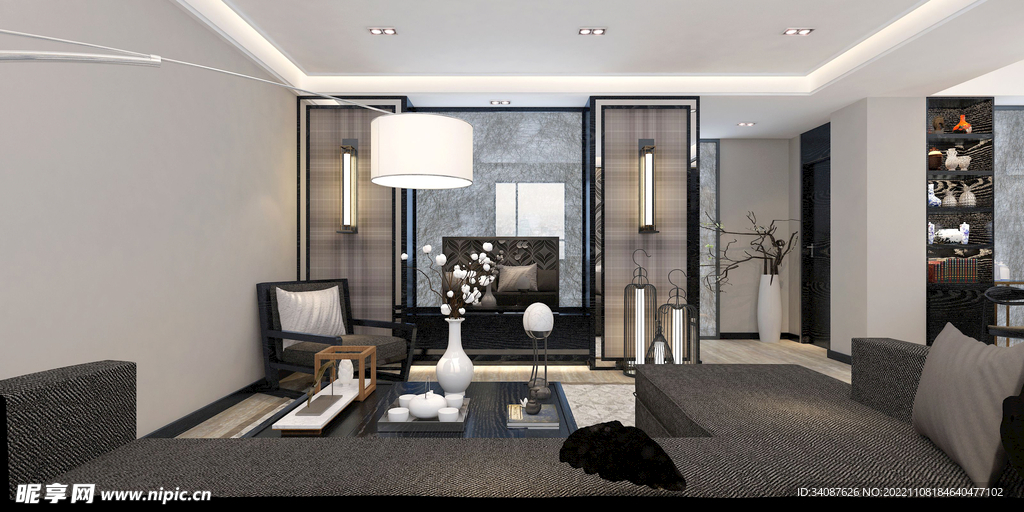 新中式客厅图片素材